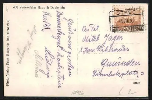 AK Zwieselalmhaus auf der Zwieselalm mit Dachstein