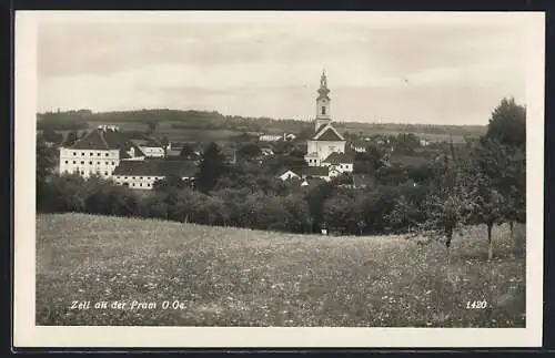 AK Zell an der Pram, Teilansicht mit Kirche