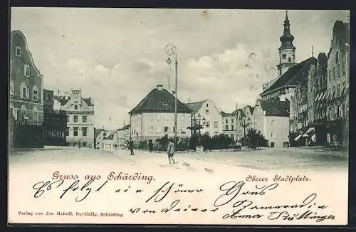 AK Schärding, Partie am oberen Stadtplatz