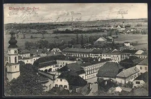 AK Uttendorf /Ob.-Oest., Teilansicht mit Kirche