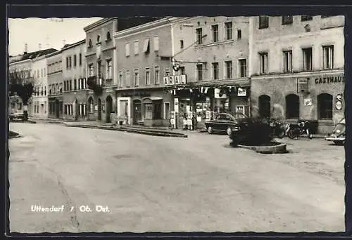 AK Uttendorf, Strassenpartie mit Gasthaus