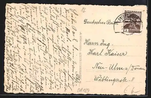 AK Garsten, Uferpartie mit Blick auf Kirche