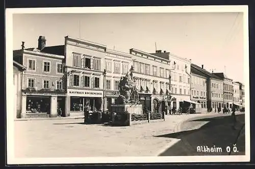 AK Altheim, Strassenpartie, Kaufhaus Hocheneder