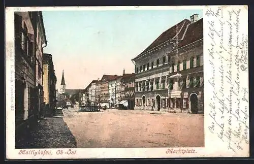 AK Mattighofen, Partie am Marktplatz