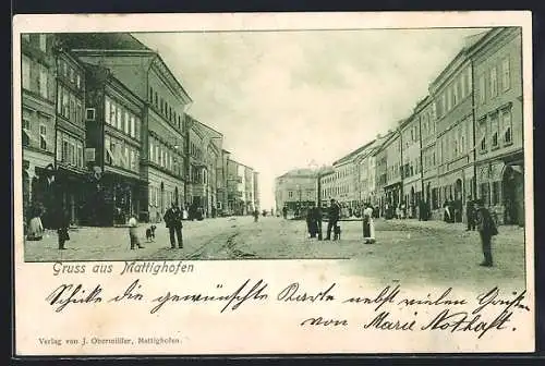 AK Mattighofen, Blick auf Strassenpartie