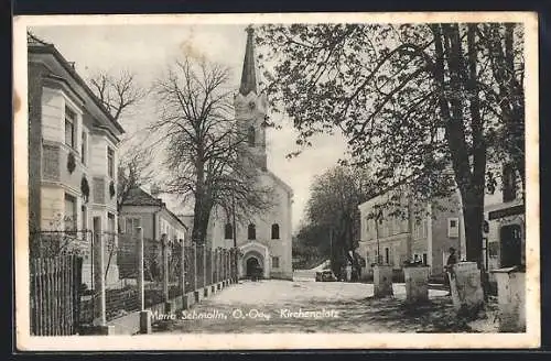 AK Maria Schmolln, Ortspartie am Kirchenplatz