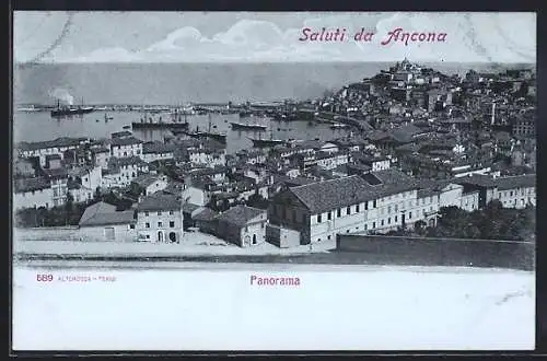 AK Ancona, Stadt-Panorama mit Hafen