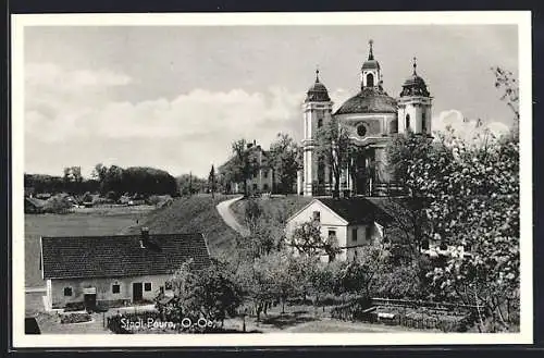 AK Stadl-Paura, Ortsansicht mit Kirche