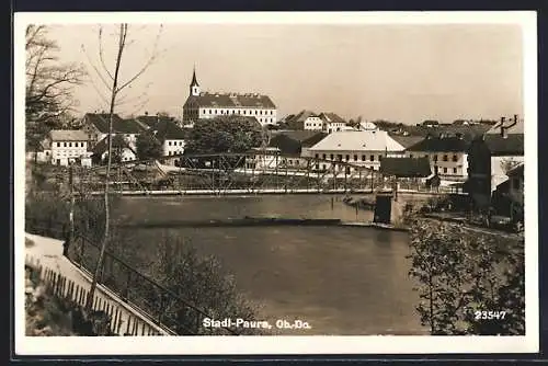 AK Stadl-Paura, Teilansicht mit Brücke