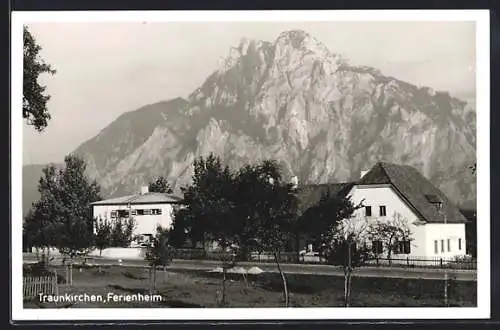 AK Traunkirchen, das Ferienheim mit gewaltigem Bergpanorama