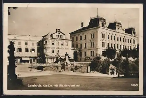 AK Lambach, Partie am Richterdenkmal