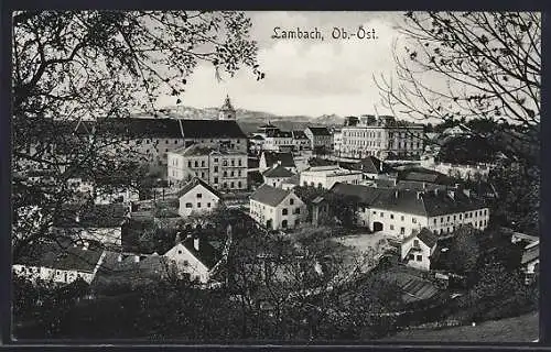 AK Lambach, Panoramablick vom Berg