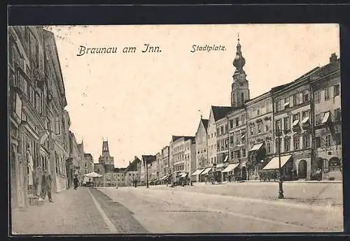 AK Braunau am Inn, Partie am Stadtplatz