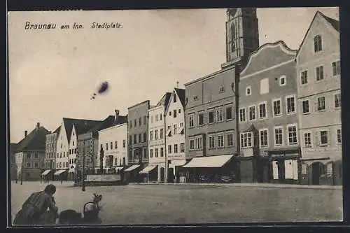 AK Braunau am Inn, Partie am Stadtplatz