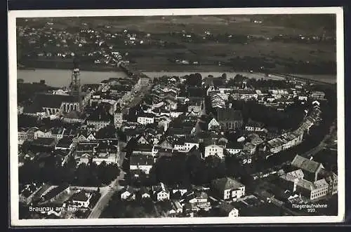 AK Braunau am Inn, Gesamtansicht aus der Vogelschau