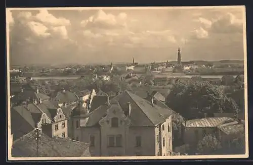 AK Braunau a. Inn, Panoramablick über die Dächer