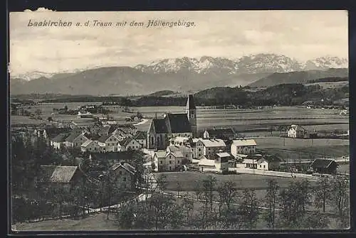 AK Laakirchen a. d. Traun, Ortsansicht mit dem Höllengebirge