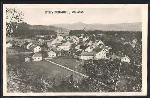 AK Steyrermühl /Ob.-Öst., Ortsansicht vom Berg aus