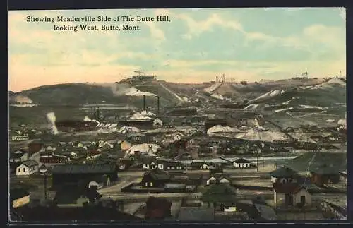 AK Butte, MT, Showing Meaderville side of the Butte Hill looking West