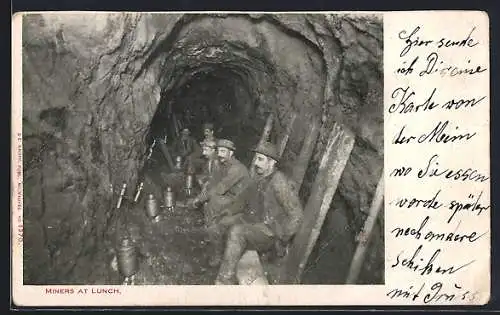 AK Miners at lunch underground