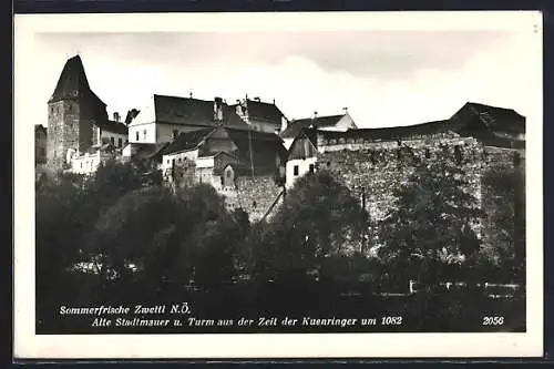 AK Zwettl /N.-Ö., Alte Stadtmauer und Turm