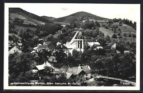 AK Weiten /N.-Oe., Ortsansicht mit Kirche aus der Vogelschau