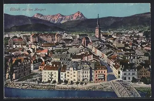 AK Villach, Teilansicht mit dem Mangart