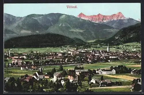 AK Villach, Ortsansicht aus der Vogelschau