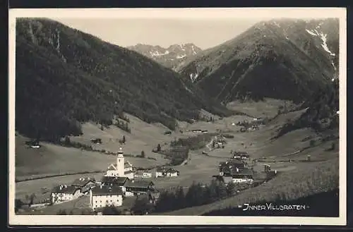 AK Inner Villgraten, Ortsansicht mit Bergpanorama