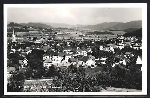 AK St. Veit a. d. Glan, Teilansicht mit Bergen