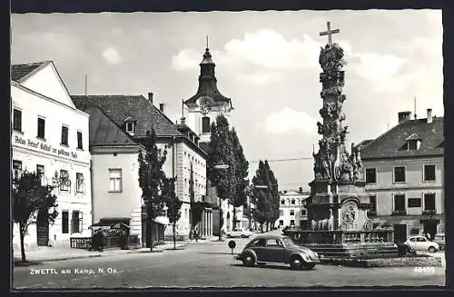 AK Zwettl am Kamp, Platz mit Gasthof zur goldenen Rose