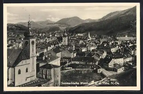 AK Waidhofen a. d. Ybbs, Teilansicht mit Kirche