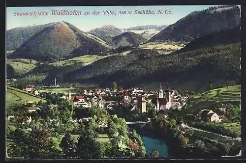 AK Waidhofen an der Ybbs, Ortsansicht mit Schloss und Wasserpartie