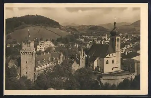 AK Waidhofen a. Ybbs, Teilansicht mit Kirche