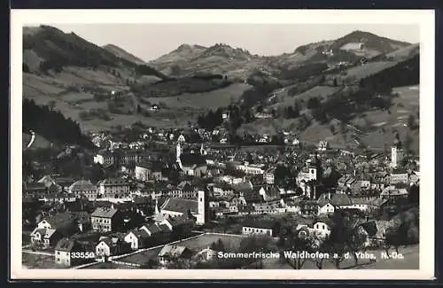 AK Waidhofen a. d. Ybbs, Teilansicht mit Kirche