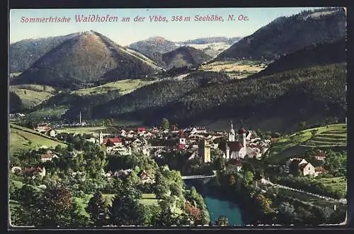 AK Waidhofen an der Ybbs, Ortsansicht mit Schloss und Wasserpartie