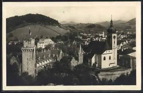 AK Waidhofen a. d. Ybbs, Teilansicht mit Kirche