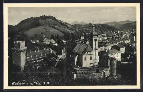 AK Waidhofen a. d. Ybbs, Teilansicht mit Kirche