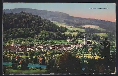 AK Wildon /Steiermark, Teilansicht mit Kirche