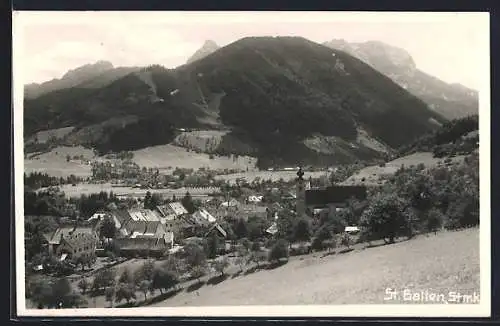 AK St. Gallen /Stmk., Teilansicht mit Kirche