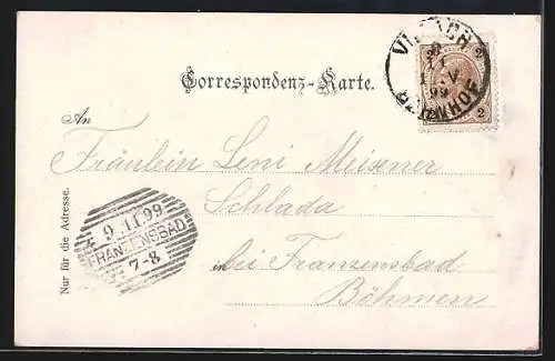 AK Villach, Totalansicht gegen die Berge