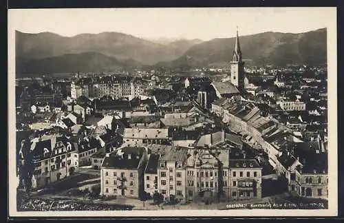 AK Villach, Totalansicht gegen die Berge