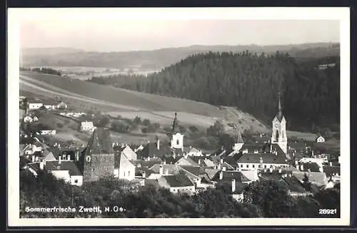 AK Zwettl /N.-Oe., Ortsansicht aus der Vogelschau