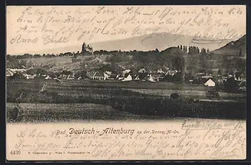 AK Deutsch-Altenburg an der Donau, Ortsansicht vom Feld aus