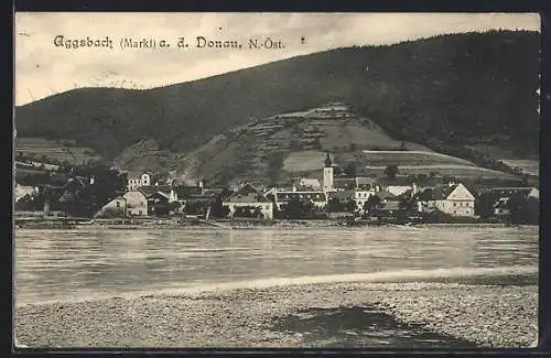 AK Aggsbach a. d. Donau, Ortsansicht über den Fluss