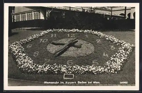 AK Baden, Blumenuhr im Kurpark