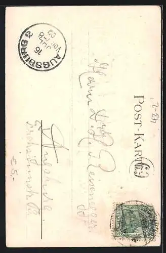 Präge-AK Frau im Badeanzug mit einem Herrn