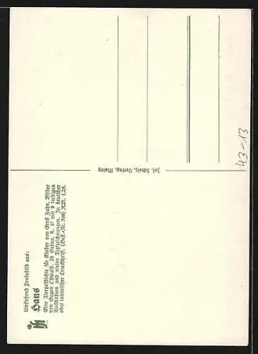 AK Hans, Tiergeschichte von Ernst Zahn, Füchse am Bau, Sammlung Scholz` Bilderlesebücher, Bibliothek