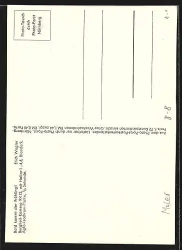 AK Maler streicht ein Fenster, Aufgenommen mit einer Bergheil-Kamera