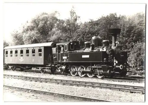 Fotografie Eisenbahn CSD - Ceskoslovenské státní dráhy, Personenzug mit Lokomotive, Dampflok Nr. 422.025